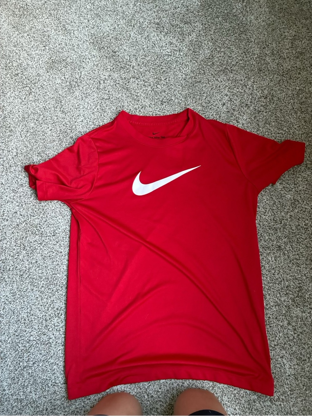 Nike Red Short Sleeve Tee with White Swoosh